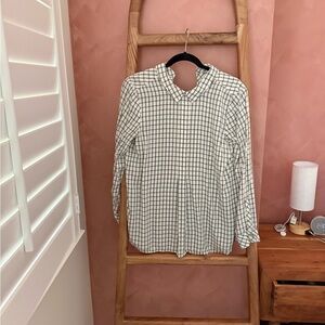 J. Jill Black and White Grid Pattern Shirt